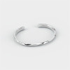Solid silver hammered bangle bracelet for men and women