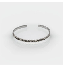 Armreif aus massivem Silber mit Weizen-Epi-Motiv für Damen und Herren