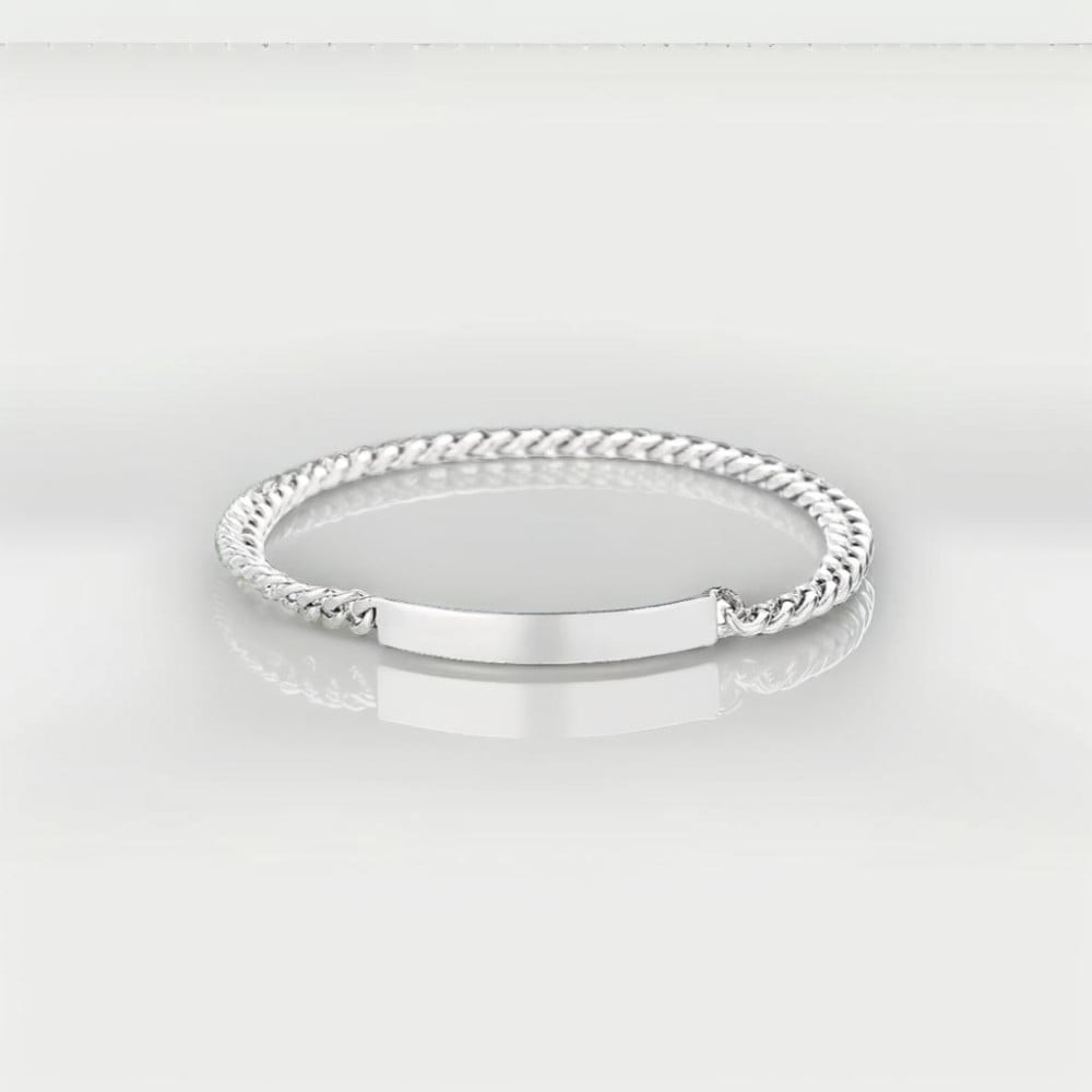 Bracciale grumetta in argento con catena cubana