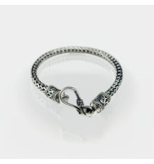 Herrenarmband aus Silberoxid mit balinesischer Netzkette