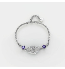 Heart Sterling Silver Cubic Zirconia Inlay Bracelet