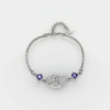 Bracelet femme coeur argent plaque rhodium serti zirconium