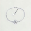 4 leaf clover bracelet with rhodium silver chain