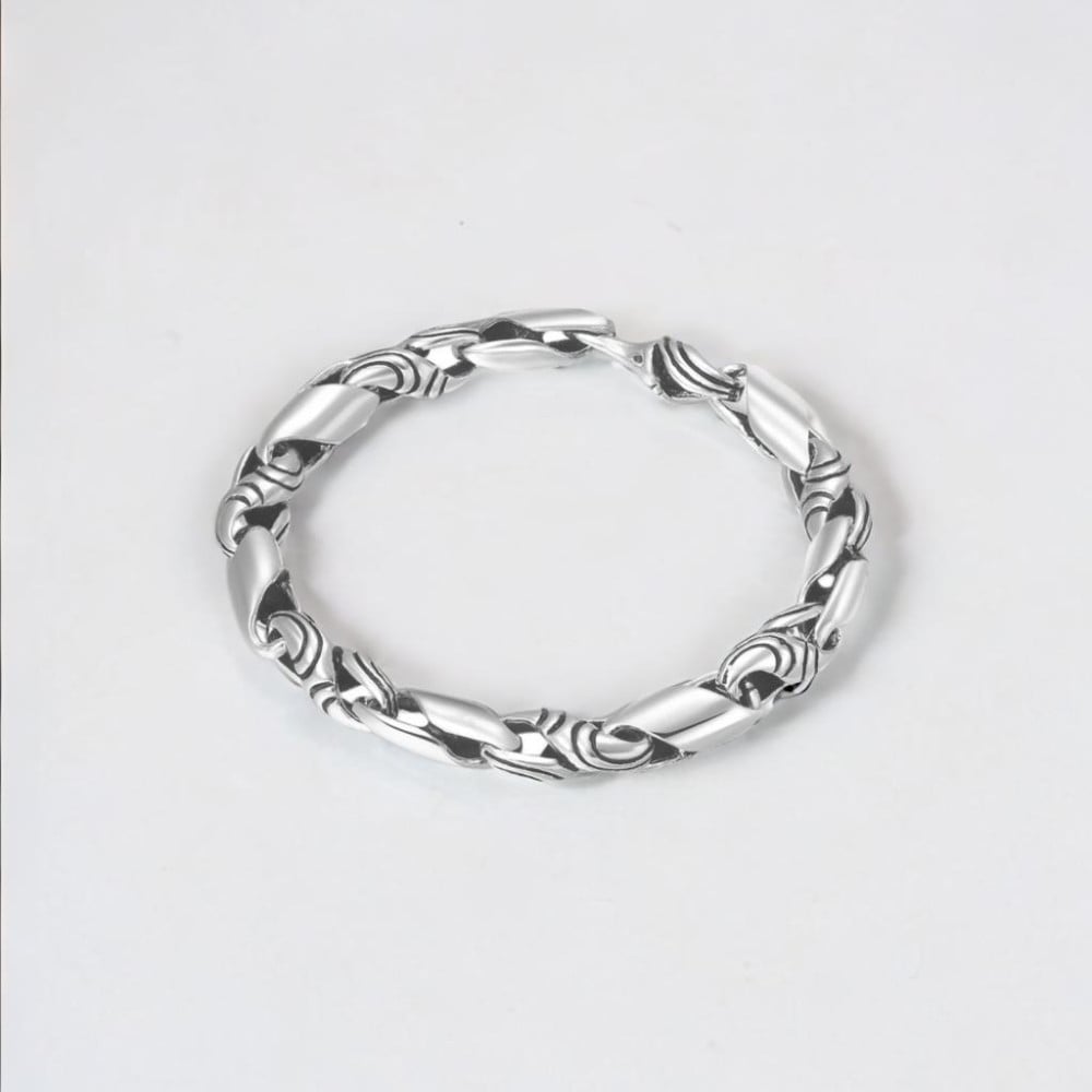Bracelet argent 925 homme chaine torsadee celtique fermoir crochet