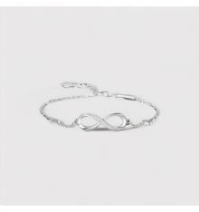 Bracelet infini argent 925 plaque rhodium serti zirconium