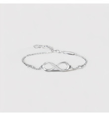 Infinity-Armband aus 925er Silber, rhodiniert, mit Zirkonium besetzt