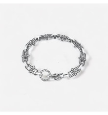 Bracelet homme argent chaine croix fleur de lys