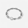 Zilveren herenarmband met Fleur de Lys kruisketting
