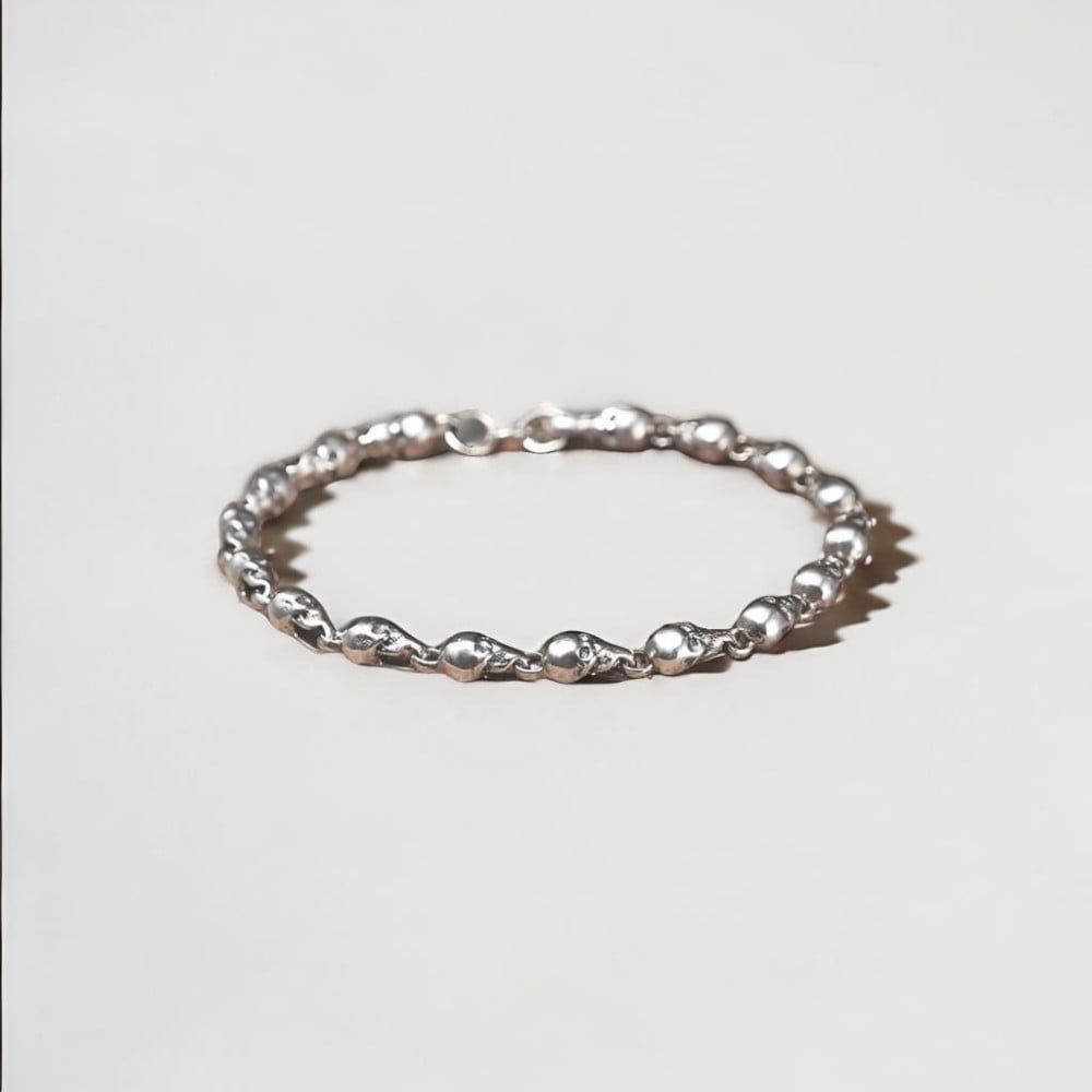 Bracelet argent homme femme chaine tete de mort crane
