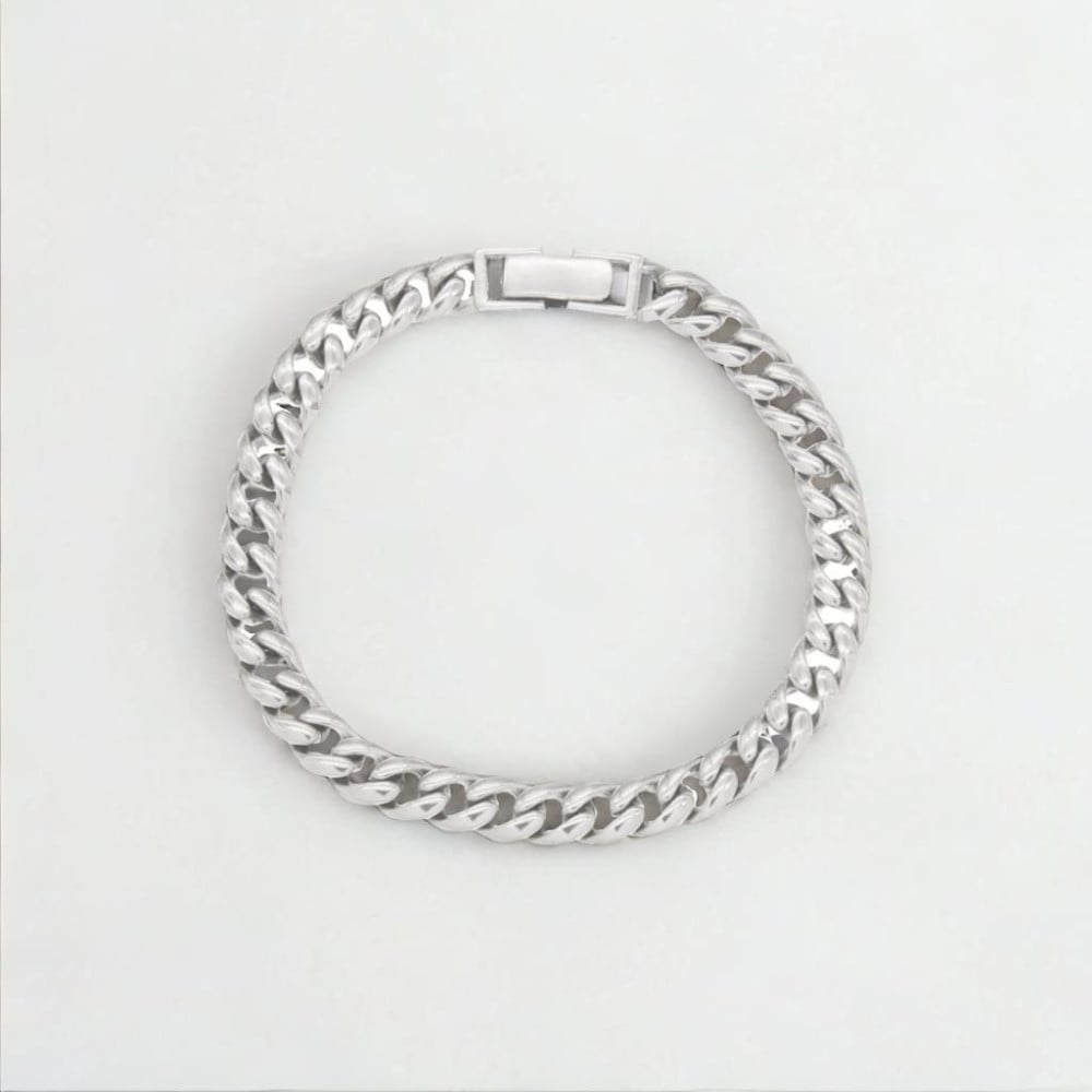 Dickes Kettenarmband für Damen und Herren aus massivem Silber