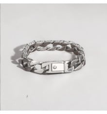 Silbernes kubanisches Kettenarmband für Herren mit keltischem Muster