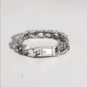 Silbernes kubanisches Kettenarmband für Herren mit keltischem Muster
