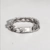 Bracciale da uomo in argento a catena cubana con motivo celtico