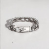Men's Sterling Silver Cuba Chain Celtic Pattern Bracelet