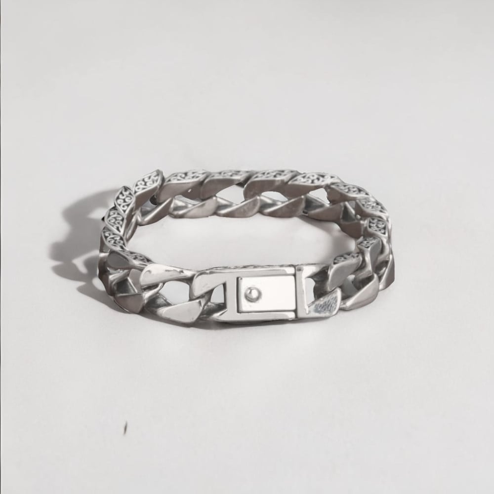 Bracelet homme argent chaine cuba motif celtique