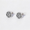 Pendientes de plata con pentáculos de estrella punk para hombre y mujer