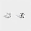 Sterling Silver Crown Earrings Cubic Zirconia Inlay