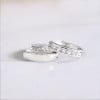 Boucles d'oreilles creoles Argent rhodie serti zirconium