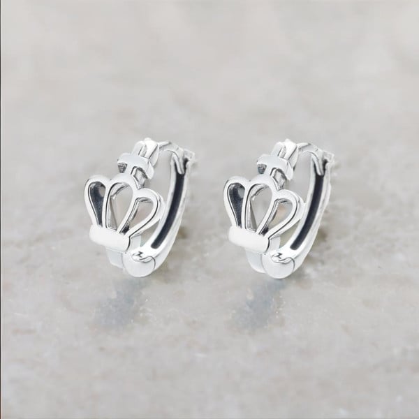 Boucles d'oreille argent homme femme creoles croix couronne