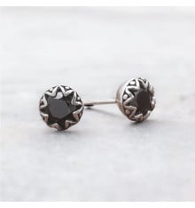 Orecchini in argento per uomo e donna, onice nero