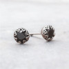 Boucles d'oreilles clous argent homme femme onyx noir