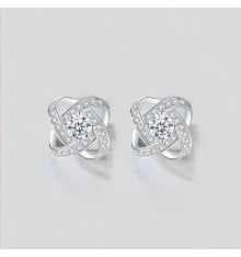 Sterling Silver zirconium Celtic knot stud earrings