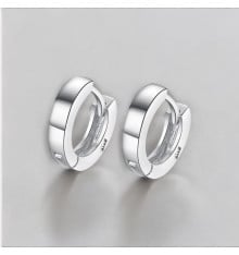 Orecchini a cerchio in argento rodiato per uomo e donna
