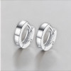 Boucles d'oreille argent plaque rhodium creoles homme femme