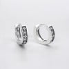 Boucles d'oreille argent creoles trefle 4 feuilles