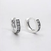 Silver 4-leaf clover hoop earrings