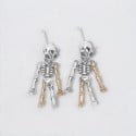 Men's sterling silver skeleton earrings