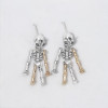 Boucles d'oreilles homme squelette argent massif