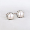 Sterling Silver stud earrings with freshwater pearls