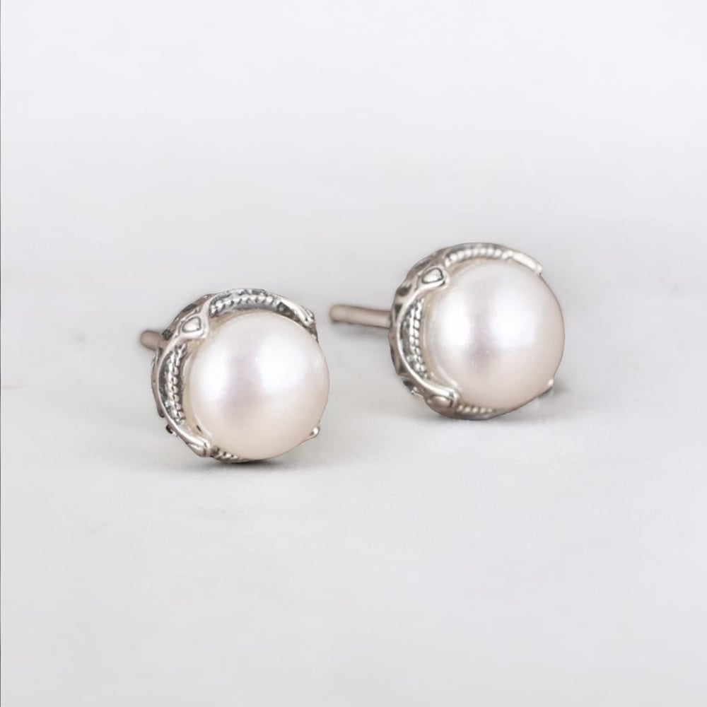 Pendientes de plata con perlas de agua dulce