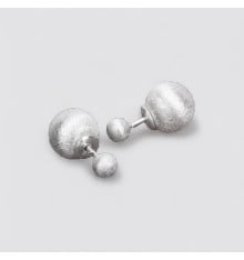 Zilveren oorknopjes met geborstelde bolletjes