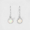 Boucles d'oreilles argent plaque rhodium opale