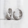 Women's silver hammered creole earrings