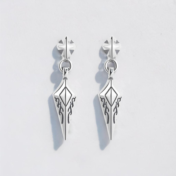 Silver Celtic Viking dangling earrings