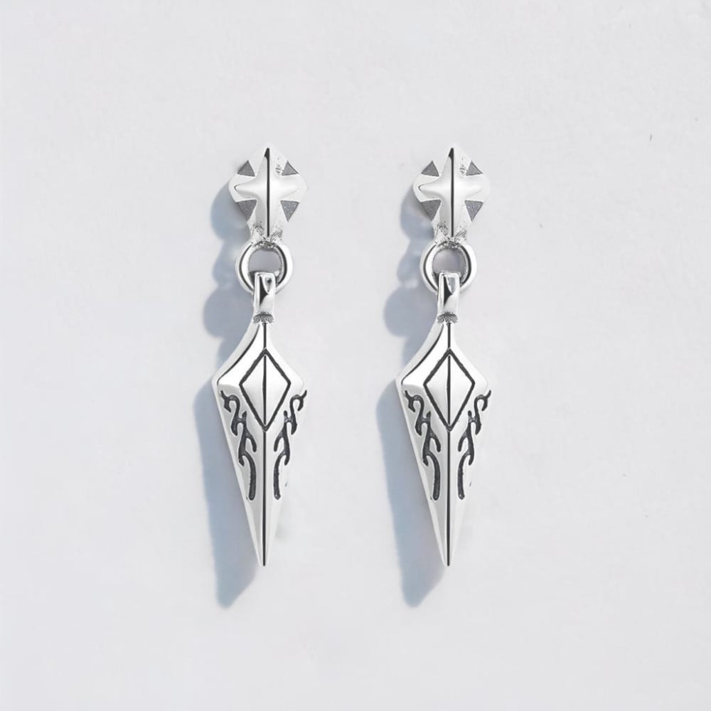 Boucles d'oreille argent pendante viking celte homme femme