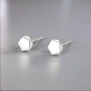 925 silver stud earrings with black four-leaf clover