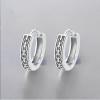 Men's Sterling Silver chain Hoop Earrings