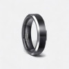 Bague homme anneau noir tungstene bords biseaute personnalisable