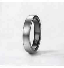 Fede nuziale personalizzata in tungsteno con spazzola a cupola