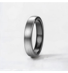Personalized dome brush tungsten wedding ring