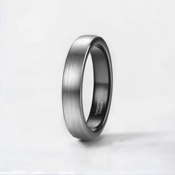 Bague personnalisee dome brosse tungstene alliance