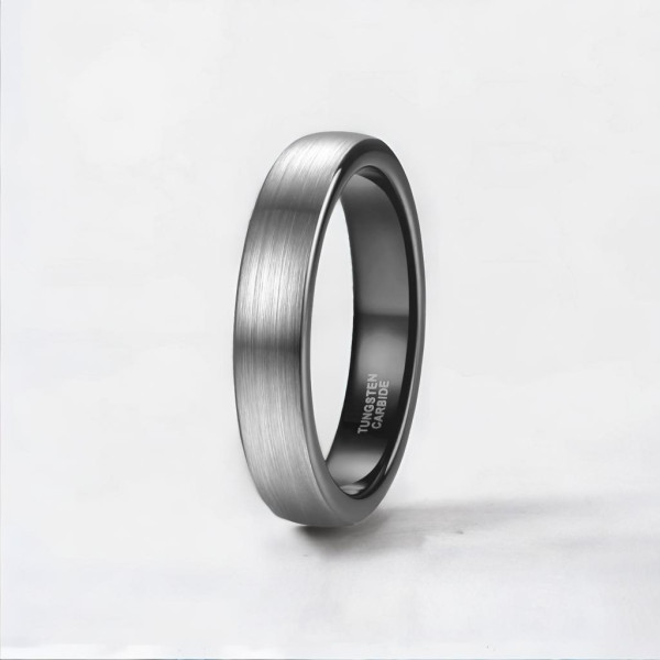 Bague personnalisee dome brosse tungstene alliance