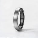 Personalized dome brush tungsten wedding ring
