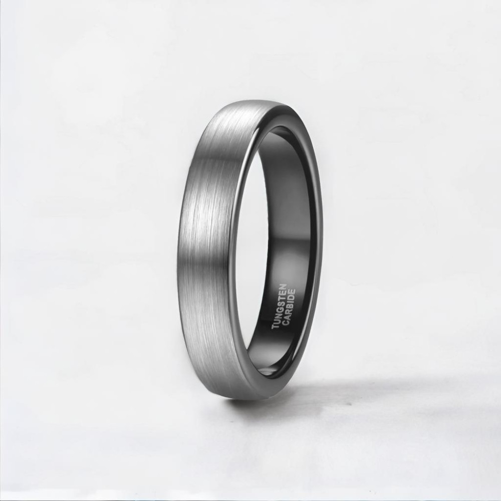 Bague personnalisee dome brosse tungstene alliance