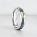 Bague mariage personnalisee homme tungstene nacre abalone