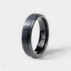 Bague personnalisee homme anneau tungstene noir ruban mat brosse